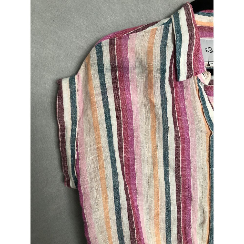 Rails Women's Xs Stripe Tie Front Button Up Shirt - image 3